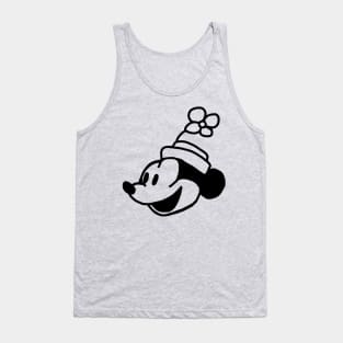 Steamboat Willie Portrait Smiley Cartoon Girl Mouse Tank Top